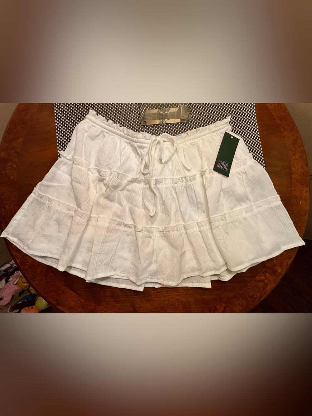 wild fable White Tiered Mini Skirt